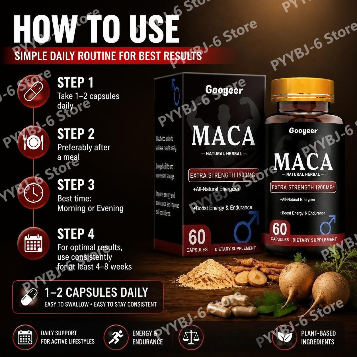 Cápsulas Googeer Maca com Maca - Valerian Root Capsule avaliação e preço